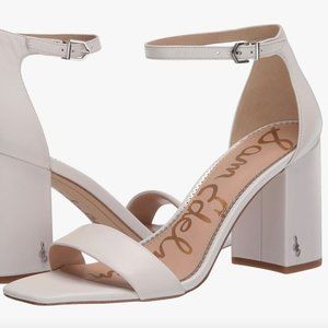 Sam Edelman Daniella white ankle strap sandal - perfect formal or wedding shoe